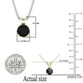 thumbnail image 5 of Dazzlingrock Collection Round Black Diamond Solitaire Style Pendant for Women with 18 Inch Silver Chain (1.50 ctw, Color Black, Clarity Opaque) in 18K Yellow Gold, 5 of 6