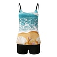 thumbnail image 3 of cocolona Womens Two Piece Tankini Swimsuits with Shorts Spaghetti Straps Backless Modest Bathing Suit Holiday Vacation Beach Swimwear, 3 of 7