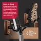 thumbnail image 3 of Soporte de pared para guitarra CleFarc Black Walnut, paquete de 2 con accesorios, 3 of 7