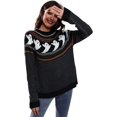 thumbnail image 1 of Suéter de punto con cuello redondo y estampado de fantasmas Y2K para mujer Negro - CH Negro - CH Xishao ropa, 1 of 2