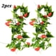 thumbnail image 1 of Vid artificial Morning Glory colgante de follaje falso decoración del hogar planta de vid de simulación, rojo 2 piezas sidaley HA8951-04B, 1 of 6