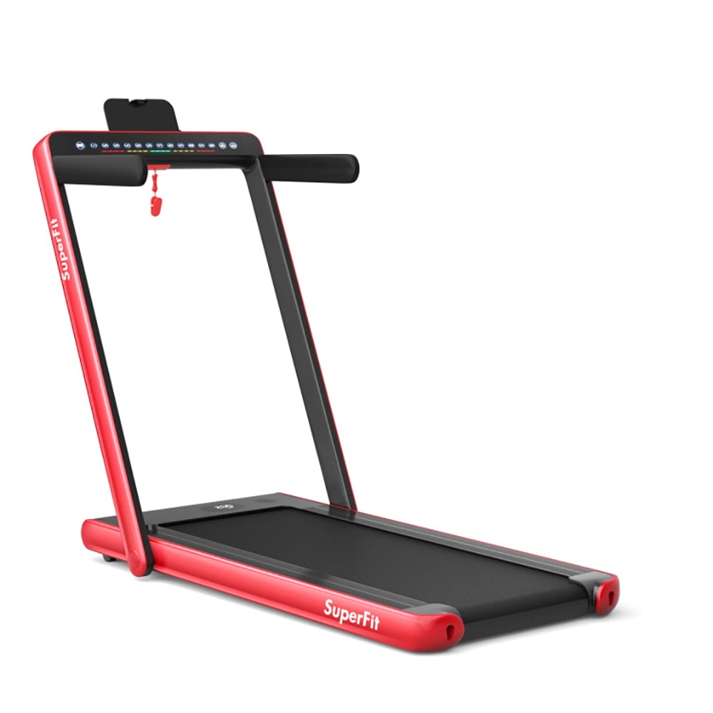 Yardi Yard 2-in-1 Electric Motorized Health and Fitness Folding Treadmill with Dual Display and Speaker-Red, Treadmill for Walking & Running