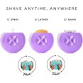 thumbnail image 2 of LXHUKU Women Razors, 3 In 1 Portable Travel Razors,Shaver for Women,Refillable Water Sprayer, Pre-Shave Moisturizing, Gentle for All Skin Types (Purple), 2 of 6