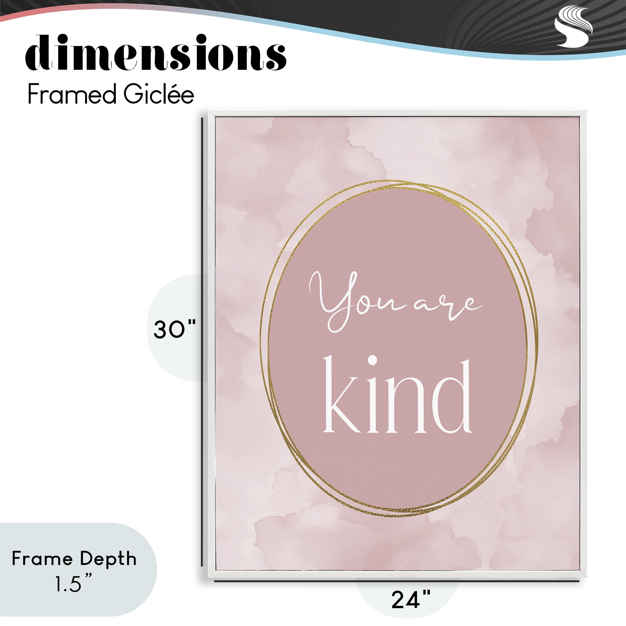 Stupell Industries Pink Golden Affirmation White Framed Giclee Art, design by Christine Simpson Art