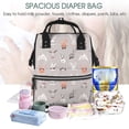 thumbnail image 4 of Yiaed Various Rabbits Print Multi-Function Travel Backpack Nappy Bags, Nursing Bag, Fashion Mummy, Roomy Waterproof for Baby Care, Stylish and Durable, 4 of 5