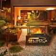 thumbnail image 5 of Spaco Rectangular Metal Log Burner Fire Pit with Built-in Log Storage, Outdoor Wood-Burning Fireplace, Fire Pit for Outdoor, Brown, 5 of 18