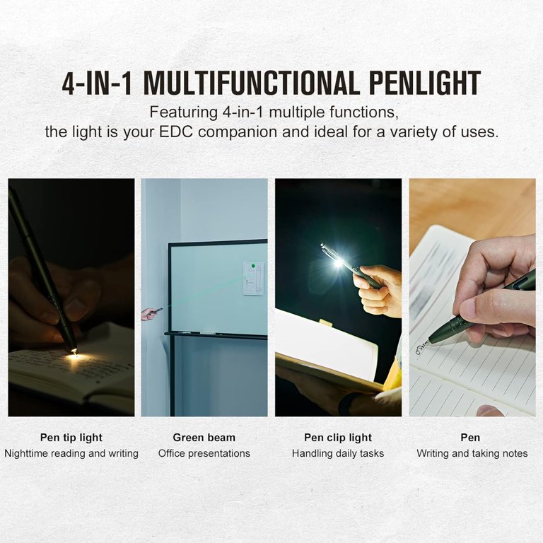 OLIGHT O'Pen Glow EDC Pen Light, 120 Lumens with Green Beam