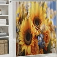 thumbnail image 5 of Sunflower 4 Piece Shower Curtain Sets, with Non-Slip Rugs, Toilet Lid Cover And Bath Mat, for Bathroom Decor Set, 5 of 8