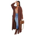 thumbnail image 1 of Pull à Manches Longues pour Femmes Solide Automne Hiver Casual Tricot Wrap Cardigan, 1 of 5