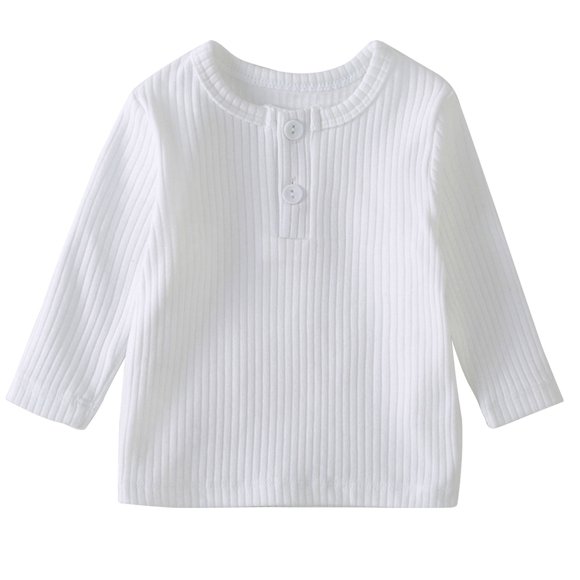 Sweater Kids On Sale Clearance Fashion Boys and Girl' Casual Round Neck Long Sleevedsolid Color Long Sleeved Tops Sweater Kids White 2T