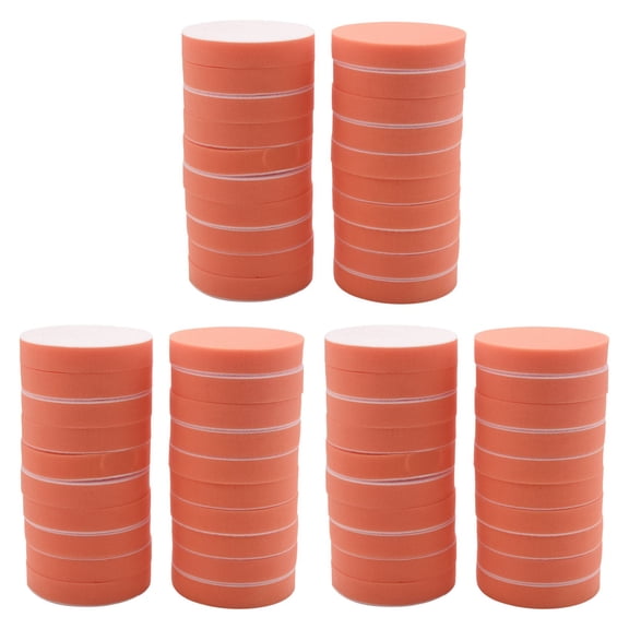 60Pcs 125mm Gross Polishing Buffing Pads 5 Inch Flat Sponge Car Polisher Clean Waxing Auto Paint Maintenance Care,60pc X flat Polishing buffing Sponge,orange