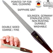 CS19 Sapphire Metal Nail File for Natural Nails Fingernail and Toenail Care, 8 Double Sided Coarse and Fine for Manicure and Pedicure