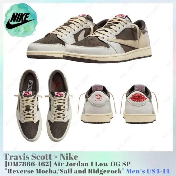Travis Scott × Nike Air Jordan 1 Low OG SP DM7866-162 Men's US4-14