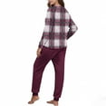 thumbnail image 5 of Mifsaly Fleece Lounge Sets for Women Plaid 2 Piece Winter Pjs Raglan Long Sleeve Crewneck Sleepwear Loose Cozy Nightwear Casual Pants with Pockets Sherpa Homewear Fit Home Going Out, 5 of 7