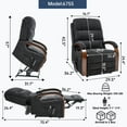 thumbnail image 2 of Newest Power Black Chenille Lift Recliner Chair Dual Motor Infinite Position Up to 350 LBS with Solid Wood Armrests, Heat Massage , Heavy Duty Motion Mechanism, 2 of 9
