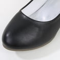 thumbnail image 3 of Gyujnb Girls Closed Toe Pearl Bow Mary Jane Shoes, Low Heel Dress Footwear for Formal and Daily Wear (Little Girls, Big Girls),4.5-5 Years, 3 of 8