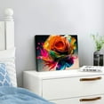 thumbnail image 4 of Nawypu Colorful Rose Wall Art Abstract Graffiti Rainbow Flower Canvas Prints Pictures Decor Modern Watercolor Black Background Painting Artwork for Living Room Bathroom Bedroom Home Decorations, 4 of 6