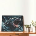 thumbnail image 4 of Naloa Wave Chain Shark Print Canvas Picture,Wall Pictures, Modern Decorative Poster,Art Prints for Bedroom, Toilet, 40 x 30 cm, Built-in Wooden Frame, 4 of 6