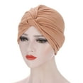 thumbnail image 2 of Ludlz Women Stretch Turbans Head Bennie Cover India's Hat Headwear Muslim Hijab Twisted Pleated Headwrap, 2 of 5
