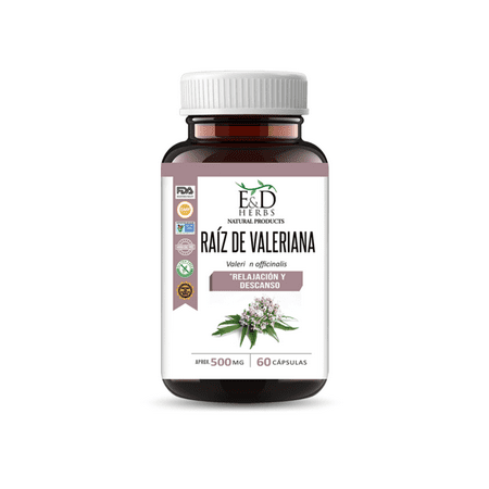 E&D Herbs 60 Valerian Capsules Of 400 Mg For Relaxation And Rest
