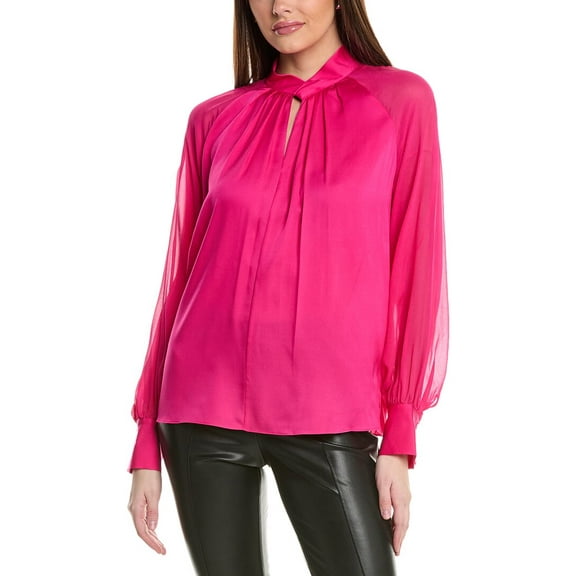 Elie Tahari womens  The Valentine Silk-Blend Blouse, s, Pink