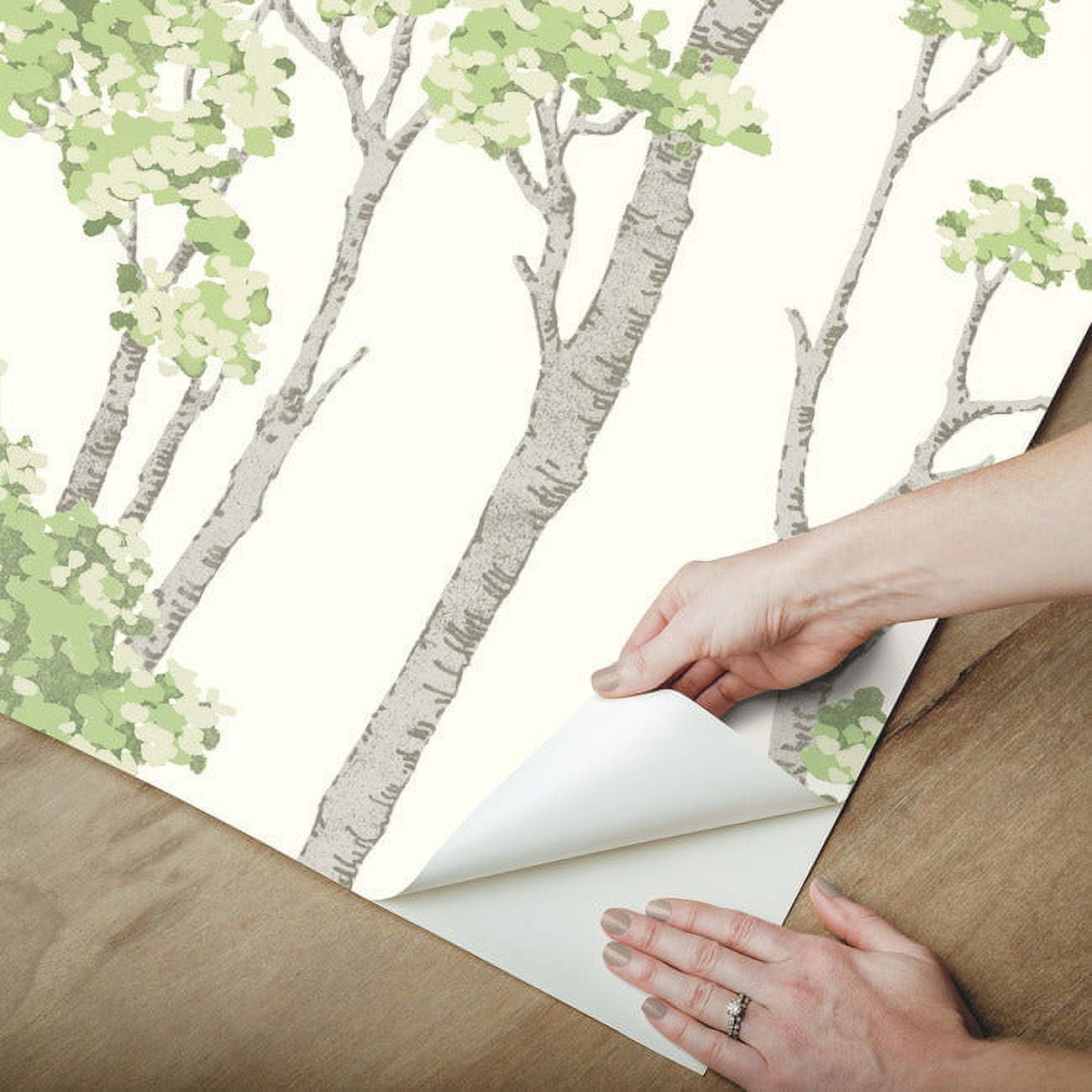 RoomMates Green, Birch Grove Peel & Stick Wallpaper