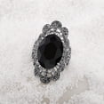 thumbnail image 5 of Mytys Retro Vintage Cocktail Statement Ring Black Marcasite and Crystal Rings for Women Antique Silver Plated Big Black Onyx Stone Ring, 5 of 6