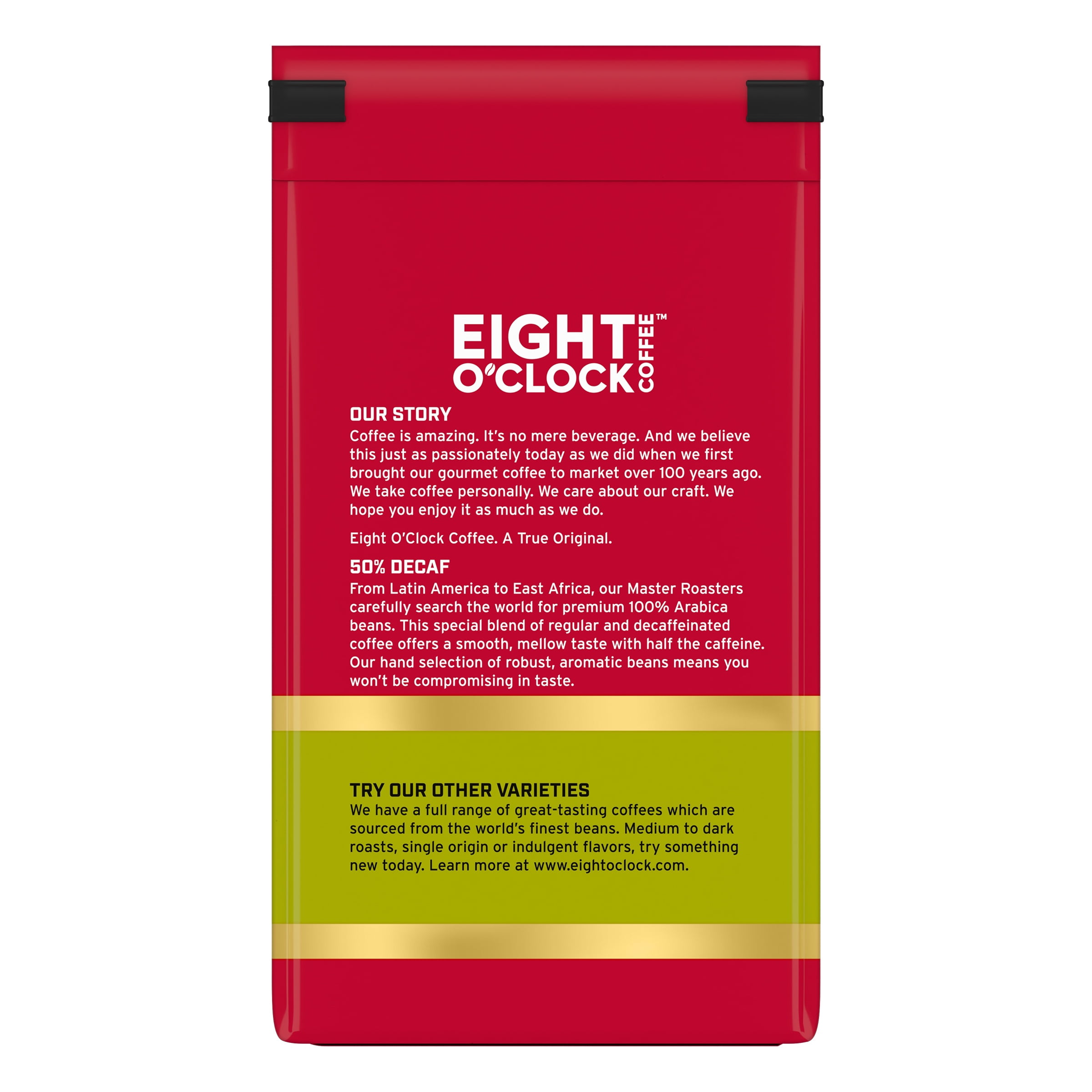 Eight O'Clock 50% Decaf, Medium Roast, Ground Coffee, 11.5oz