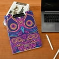 thumbnail image 6 of Decorative Owl Design Neon Colors Foldable Binder Folder Clipboard with Pen Slot Double Clips A4 Size File Storage, 6 of 8