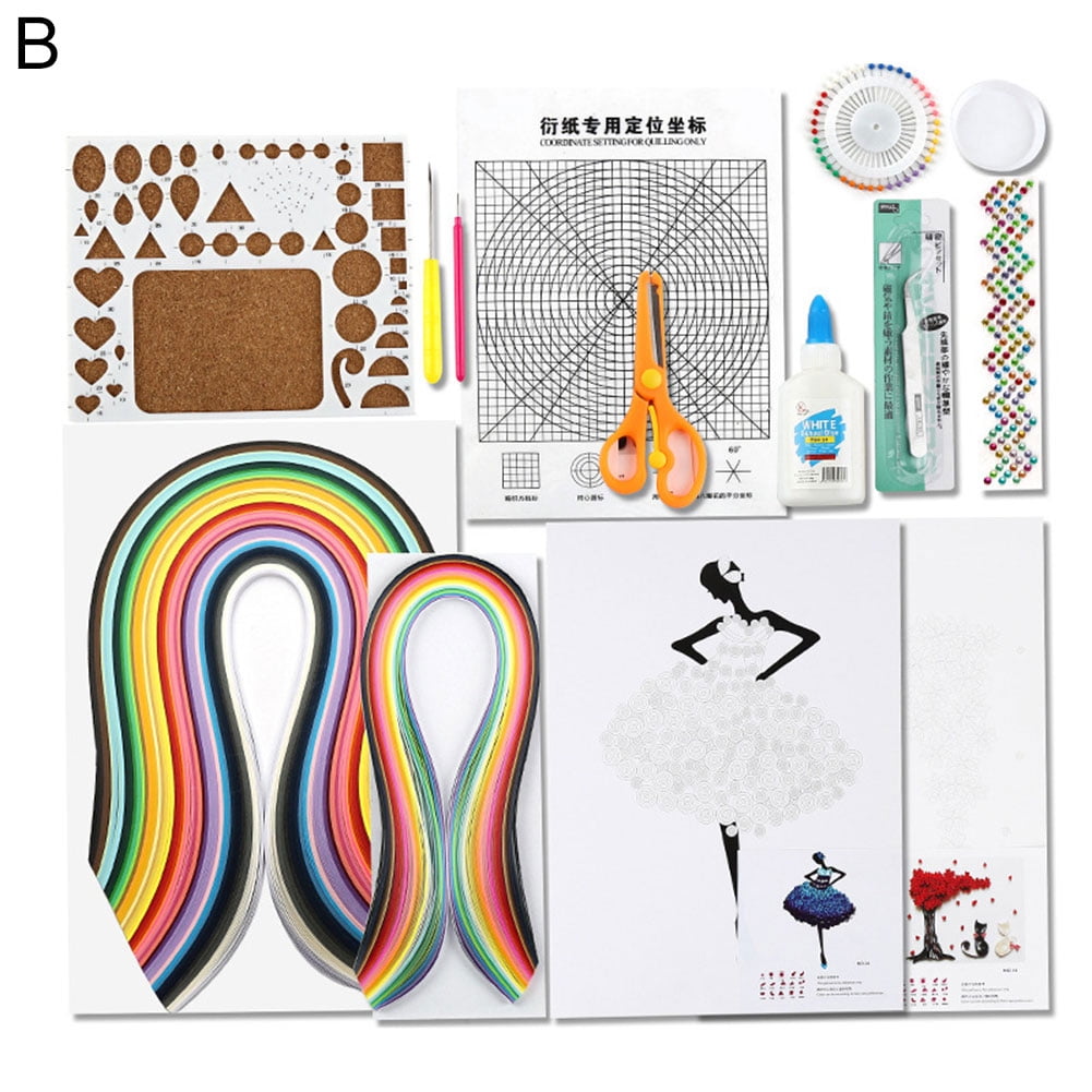 LIWEN Colorful Paper Quilling Strip Glue Ruler DIY Scrapbooking