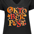 thumbnail image 4 of Inktastic Oktoberfest Fall Leaves Women's Plus Size V-Neck T-Shirt, 4 of 5