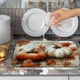 thumbnail image 5 of Fall Dish Drying Mat for Kitchen Counter Autumn Thanksgiving Orange White Pumpkin Drying Mats 16x18 Inch Vintage Maple Leaf Holiday Draining Pad Microfiber Absorbent Dish Drainer Rack Mat, 5 of 7