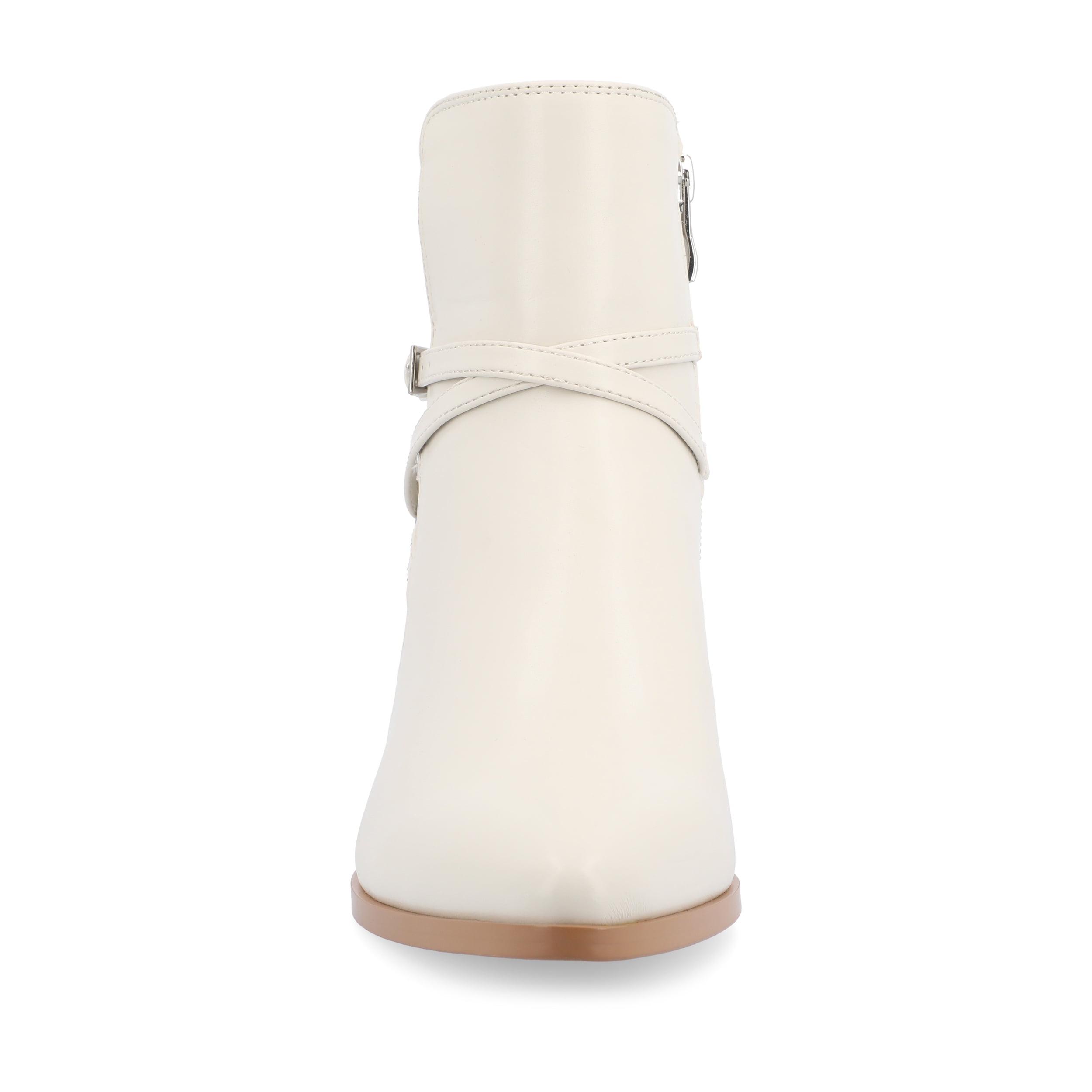 Journee Womens Estelle Stacked Heel Pointed Toe Booties, Widths Available