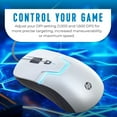 thumbnail image 6 of HP Wired Optical Gaming, PC Gaming Mice High Performance Mouse Gamer with Optical Sensor, 3 Buttons, 7 Color LED for Computer Notebook Laptop Office Home - White, 6 of 7