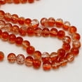 thumbnail image 4 of U8MO 100 pcs Orange Crackle Cracked Round Glass Crystal Charm Beads 8mm Craft DIY, 4 of 5