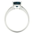 thumbnail image 4 of Solitaire Engagement Ring for Women - 2.5ct Natural London Blue Topaz in 18K White Gold Promise Ring, 4 of 6