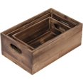 thumbnail image 2 of Sintosin Rustic Wooden Crate Set of 3, Distressed Wood Crate Box for Display, Farmhouse Wooden Basket with Side Handles, Decorative Wood Storage Bins, Storage Containers for Living Room, 2 of 8