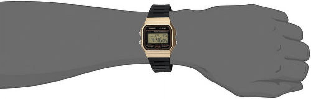 Casio Men's Casual Digital Black Resin Sport Watch, Gold Case F91WM-9A
