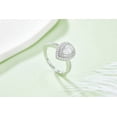 thumbnail image 2 of Classic 1Carat Pear Cut Moissanite Pave Diamond Engagement Ring In 18K White Gold Plating Over Silver, 2 of 5
