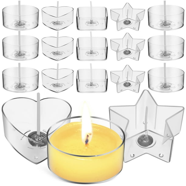 1 juego de candelabros de luz de té con velas mechas de mechas de color verde tele
