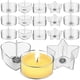 thumbnail image 1 of 1 juego de candelabros de luz de té con velas mechas de mechas de color verde tele, 1 of 7