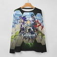 thumbnail image 5 of Genshin Impact Women's Pajama Top 3D Digital Print Sleepwear Trendy Crewneck Pullovers Long Sleeve Shirts 4XL, 5 of 8