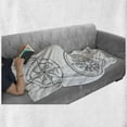 thumbnail image 6 of Compass Soft Flannel Fleece Throw Blanket, Seafaring Design Windroses in Black and White Sailing Away Journey Themed, Cozy Plush for Indoor and Outdoor Use, 50" x 70", Black and White, by Ambesonne, 6 of 6