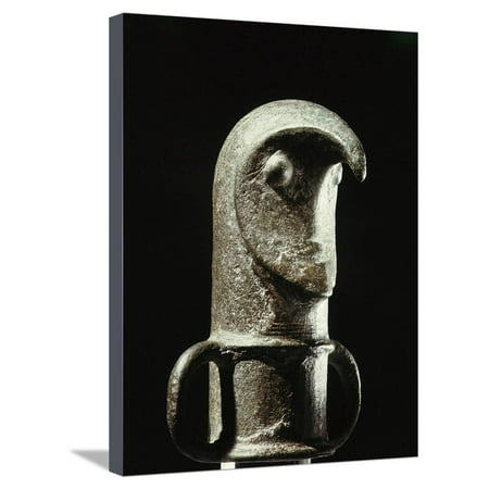 Bird-like bronze mask used as a mount for the top of a staff, pre-Viking, Sweden, late Bronze Age Stretched Canvas Print Wall Art By Werner Forman