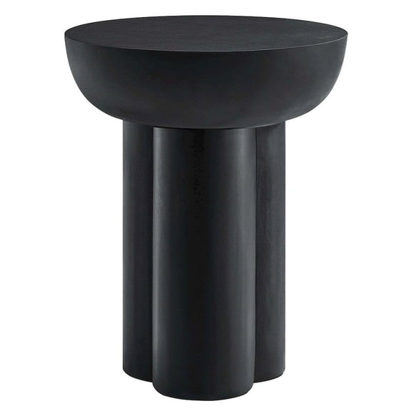 Caspian Round Concrete Side Table in Black