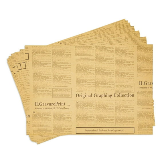 Kraft Rouleau de Papier - Lot de 12 Feuilles d'Emballage, Thème Journal Papier Kraft Brun, Papier d'Emballage Brun, 27,75 x 19,75 Pouces