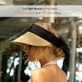 thumbnail image 3 of Women Straw Sun Visor Hats Beach Summer Sun Hat Wide Brim Sun Hats Foldable UPF 50 Womens Visor with Big Tie, 3 of 6