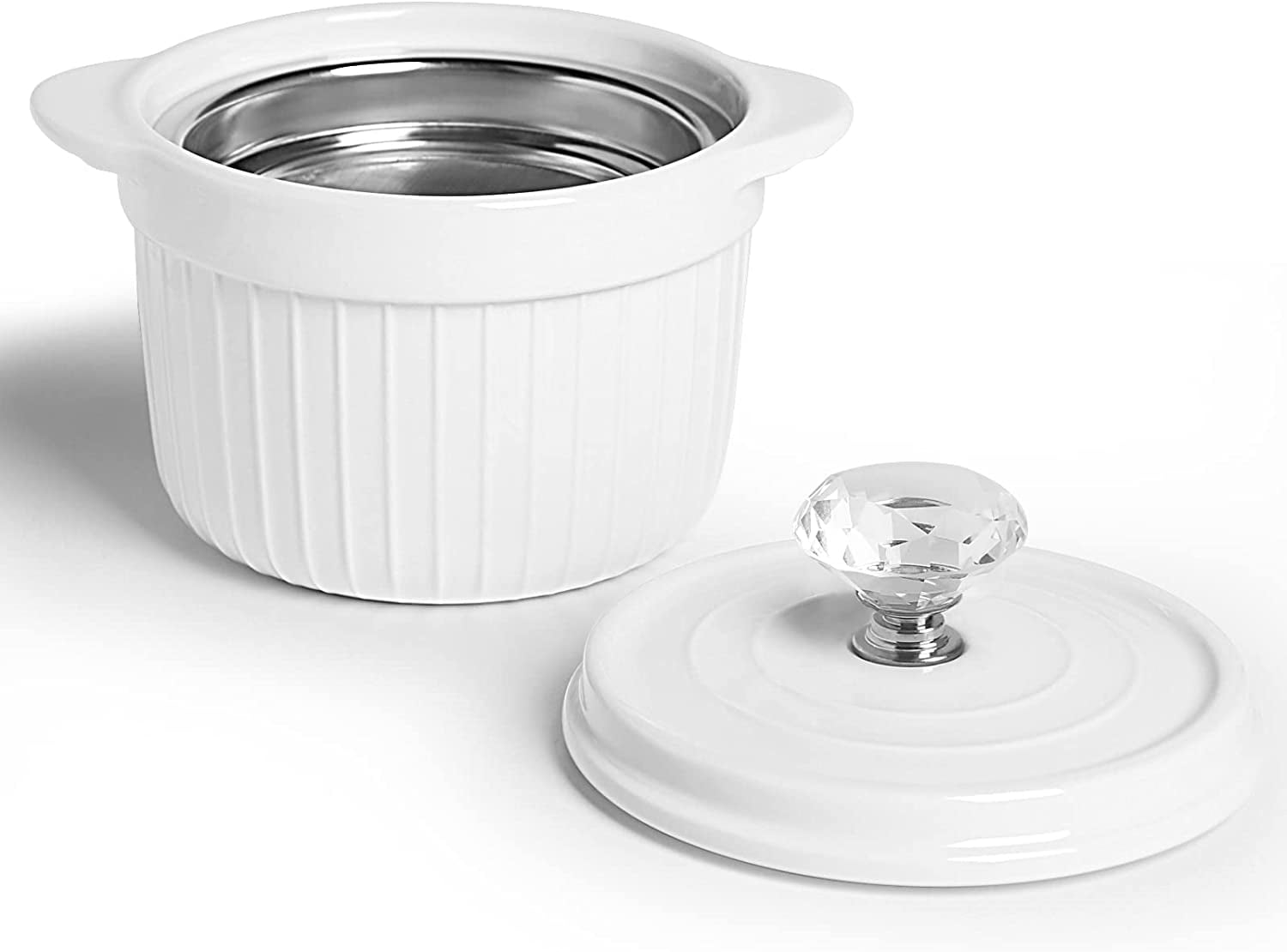 HAOTOP Bacon Grease Container Keeper with Crystal Lid and Strainer, 17