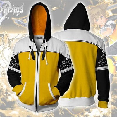 Kingdom Hearts Cosplay disfraz sudaderas con capucha primavera otoño abrigo adulto chaqueta Tops Sora Riku Kairi Vanitas Prop15XXXL Deng Xun unisex
