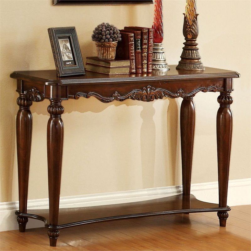 Furniture Of America Garner Traditional Wood 1 Shelf Console Table In Furniture Of America Garner Traditional Wood 1 Shelf Console Table In